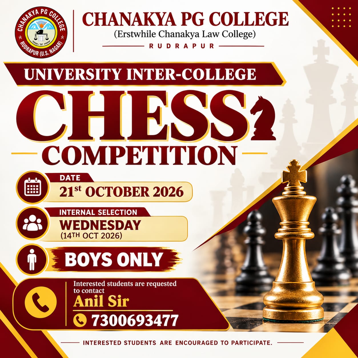 University Inter College Chess competition